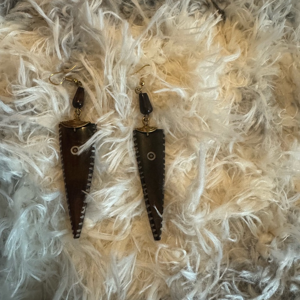Unique Brown and Gold Earrings